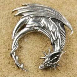 Drache Schmuck edler 925 Silber Kettenanhänger