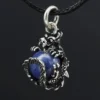 Drache Schmuck mit Kugel drehbar 925 Silber Anhänger