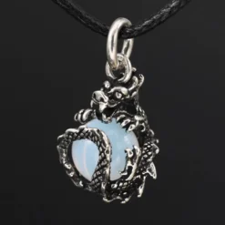 Drache Schmuck mit Kugel drehbar 925 Silber Anhänger