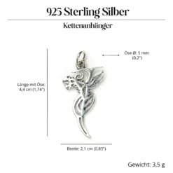 Drache Schmuck Tattoo Stil 925 Silber Anhänger