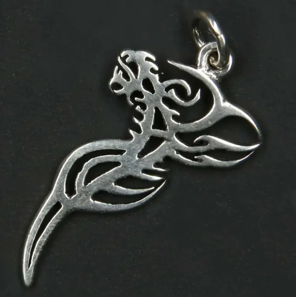 Drache Schmuck Tattoo Stil 925 Silber Anhänger