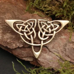 Dreiecks Knoten Brosche Bronze Gewandnadel Schmuck Mittelalter