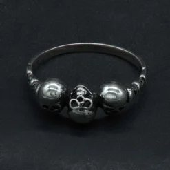 Drei Totenköpfe Ring Gothic 925er Silber