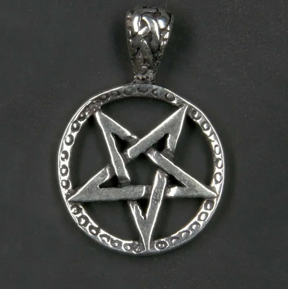Drudenfuß Schmuck Anhänger aus 925 Silber Pentagramm