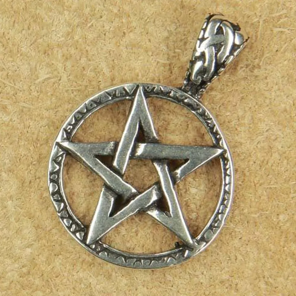 Drudenfuß Schmuck Anhänger aus 925 Silber Pentagramm