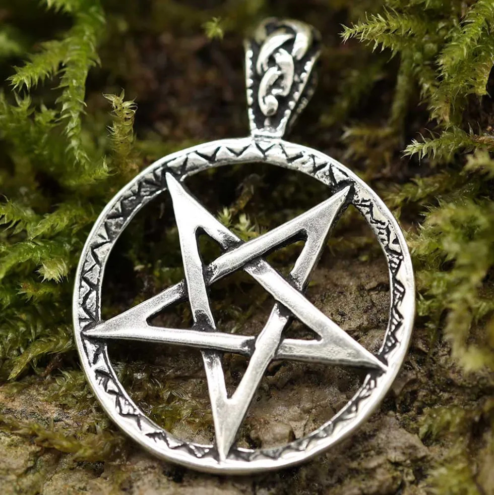 Drudenfuß Schmuck Anhänger 925 Silber Pentagramm