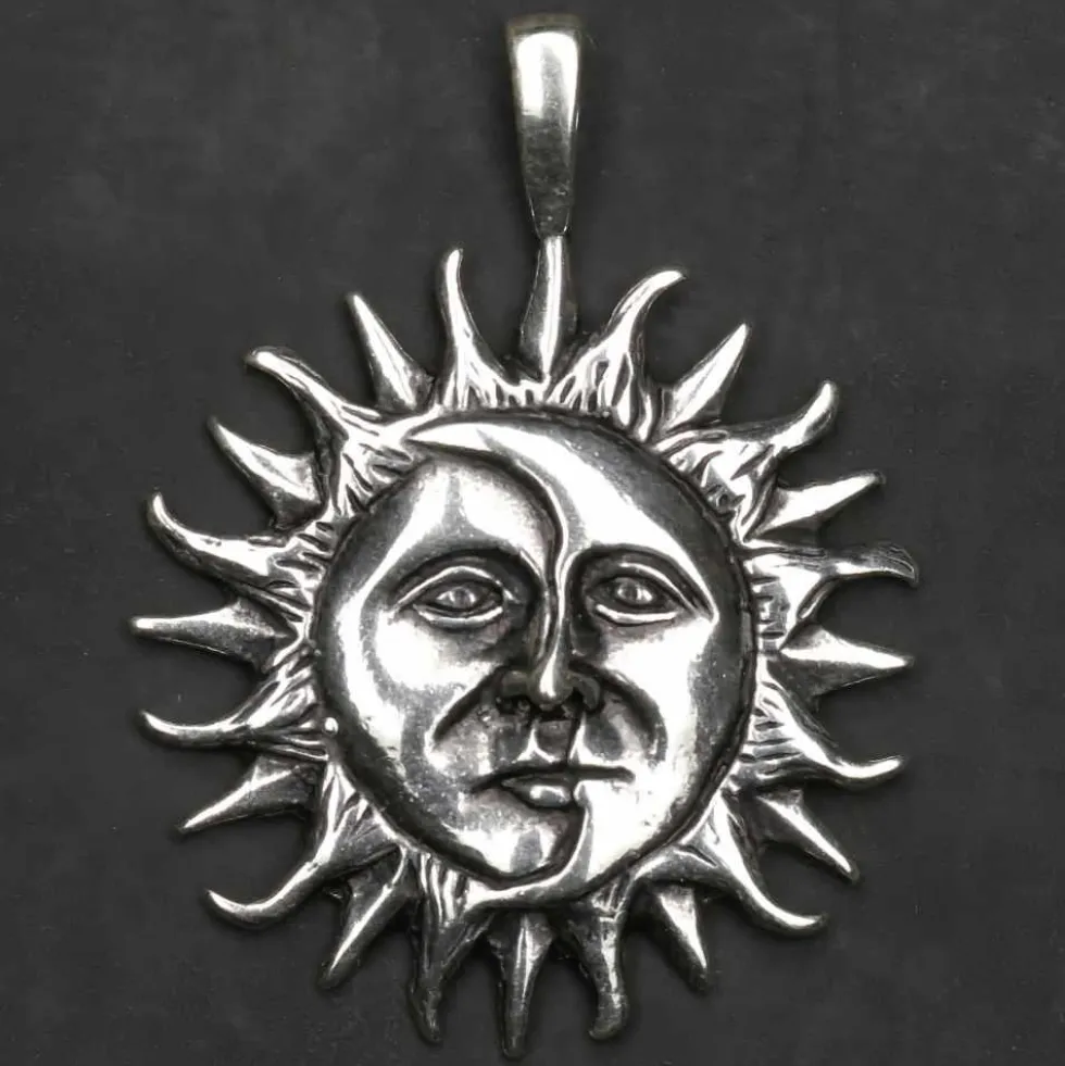 Eclipse Schmuck Anhänger 925 Sterlingsilber Sonnen-Mond Finsternis