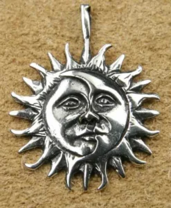 Eclipse Schmuck Anhänger 925 Sterlingsilber Sonnen-Mond Finsternis