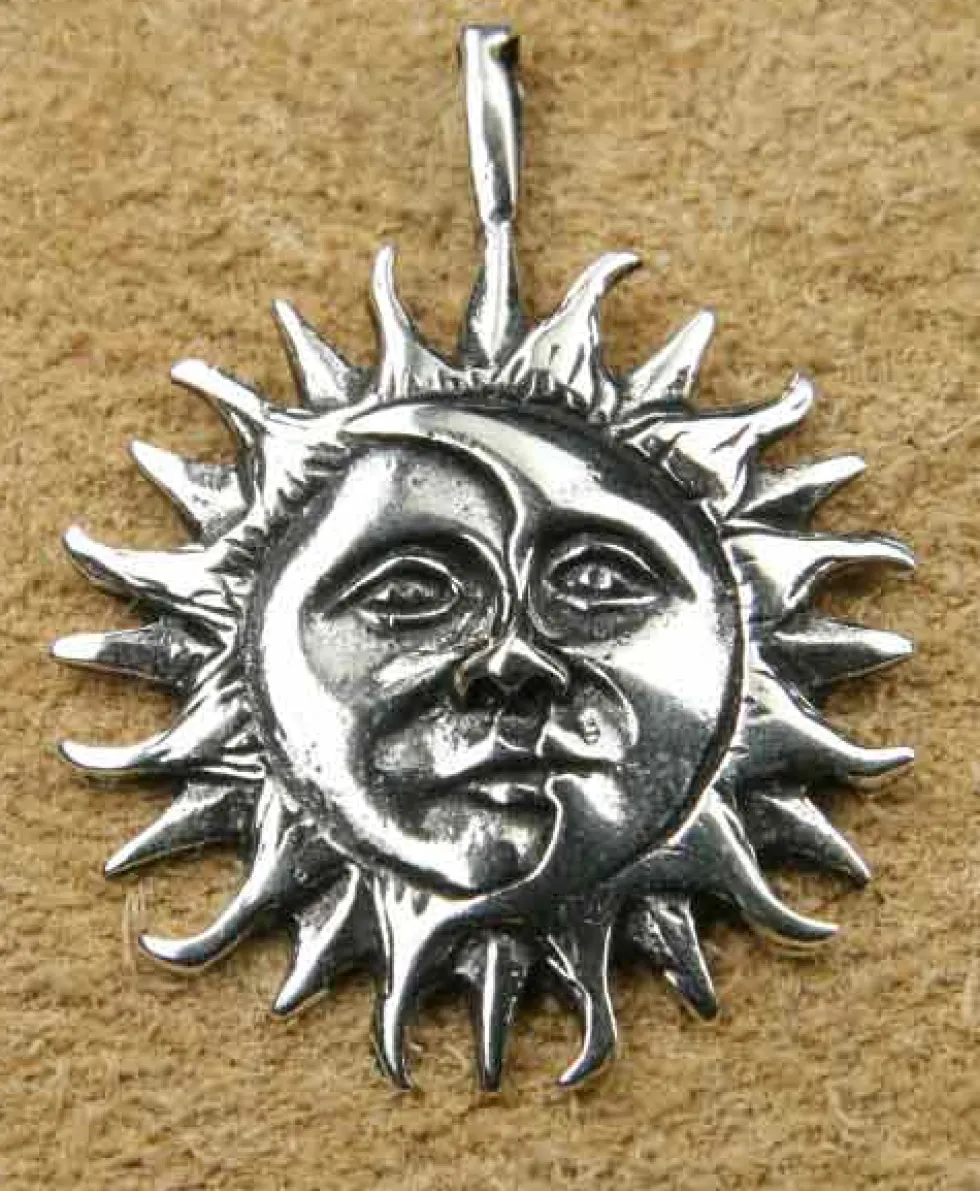 Eclipse Schmuck Anhänger 925 Sterlingsilber Sonnen-Mond Finsternis