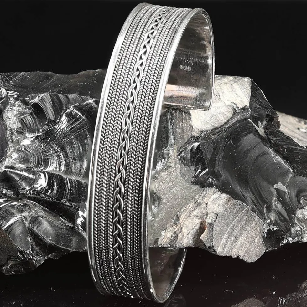 Edler Armreif Knotenmuster 925 Silber Wikinger Armschmuck