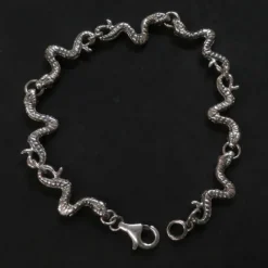 Edles Schlangen Armband ausgefallener 925 Silber Armschmuck Biker