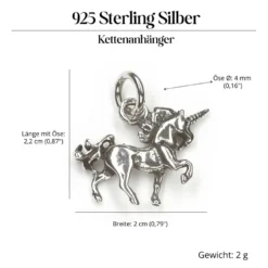 Einhorn Schmuck Kettenanhänger mystisch 925 Silber