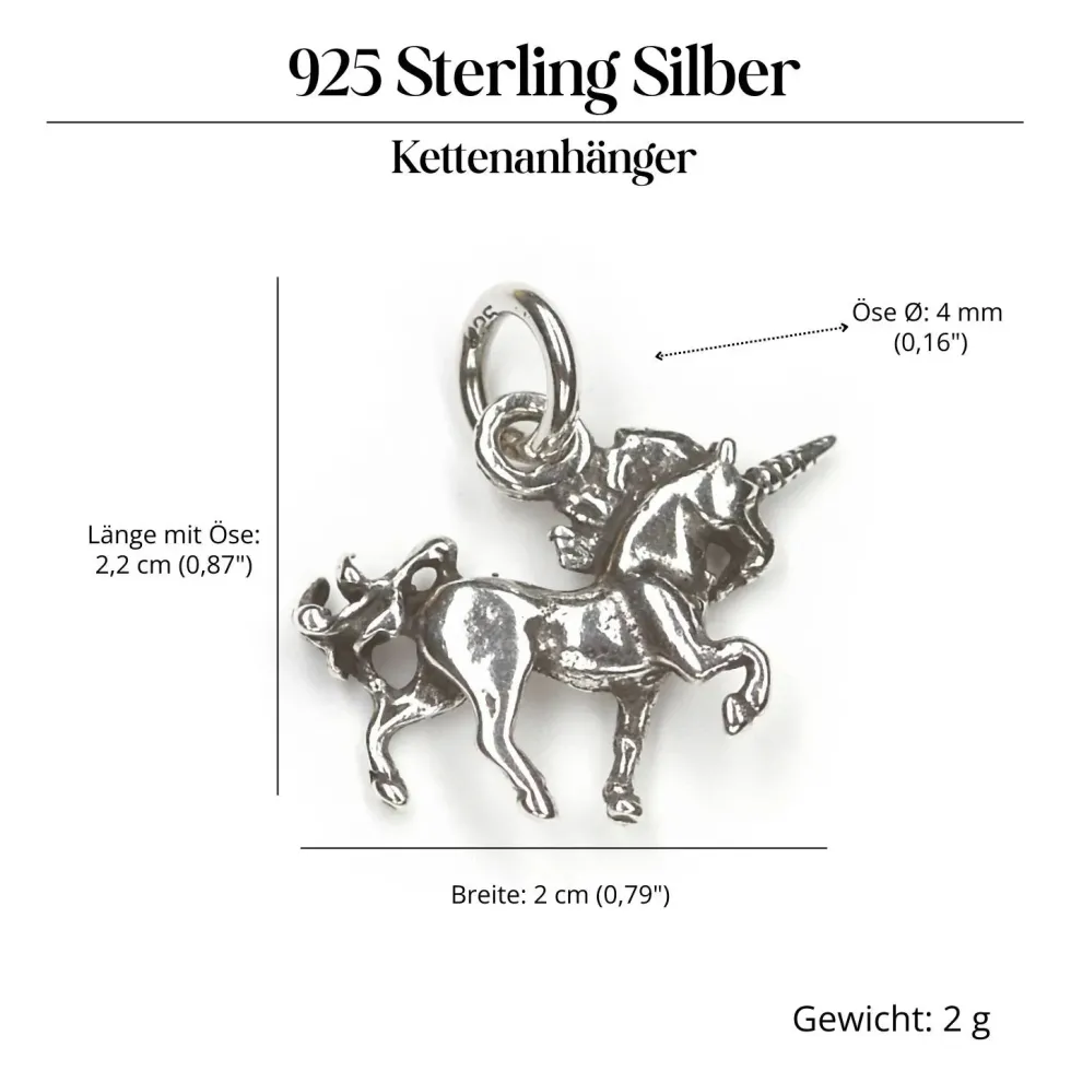 Einhorn Schmuck Kettenanhänger mystisch 925 Silber