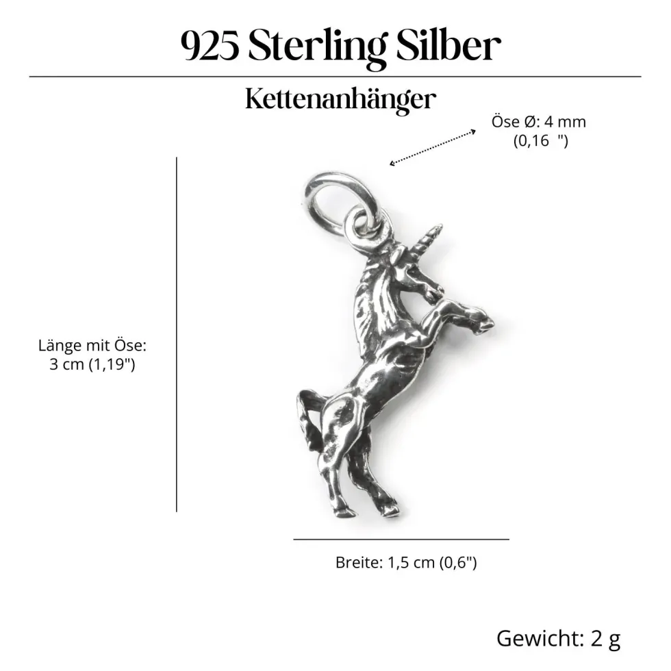 Einhorn Schmuck Kettenanhänger Silberschmuck 925 Silber