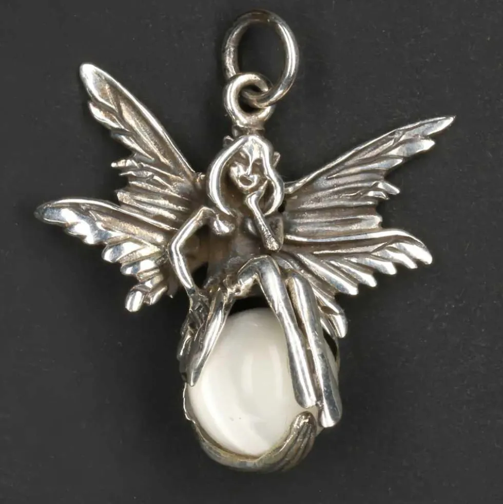 Elfe auf Kugel Schmuck Anhänger 925 Silber