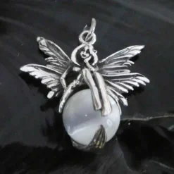 Elfe auf Kugel Schmuck Anhänger 925 Silber