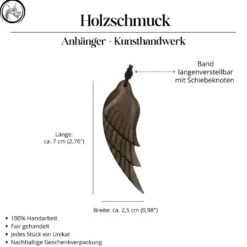 Engel Schmuck Holz Kettenanhänger Engelsflügel