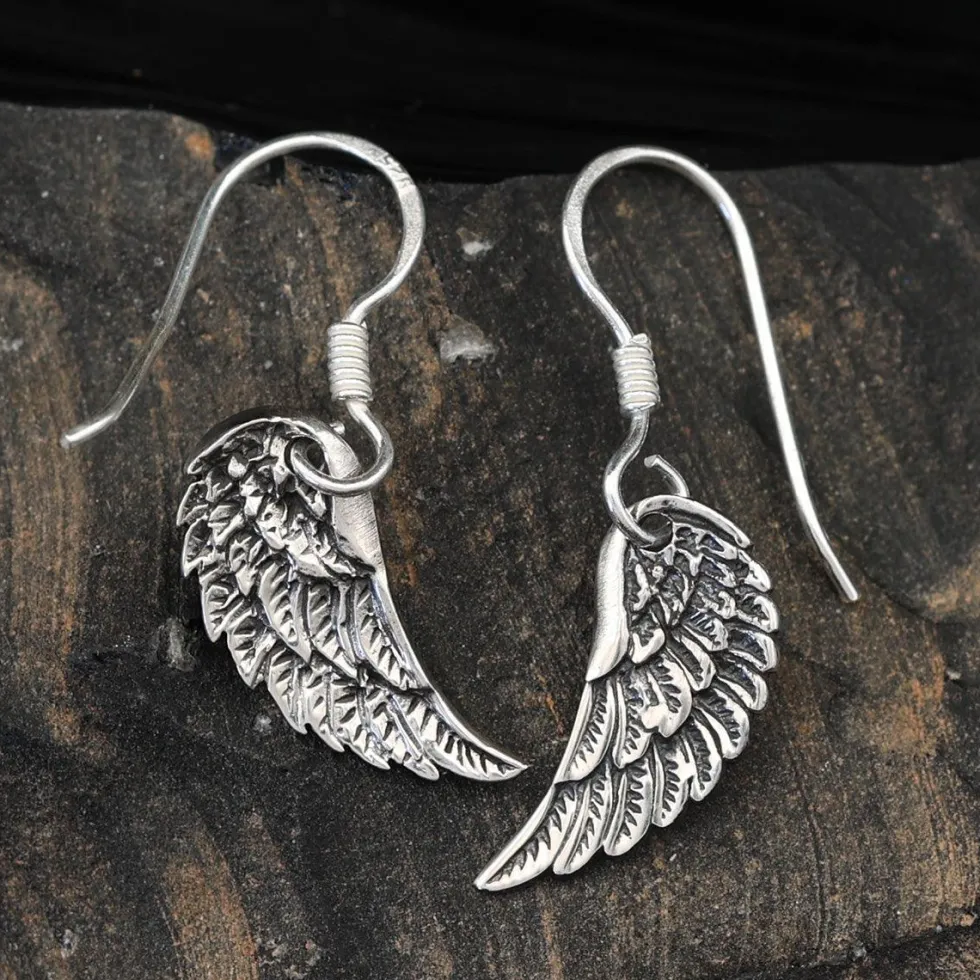 Engelsflügel Ohrhänger 925 Silber Ohrschmuck (Paar)