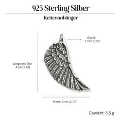 Engelsflügel Schmuck Anhänger aus 925 Silber