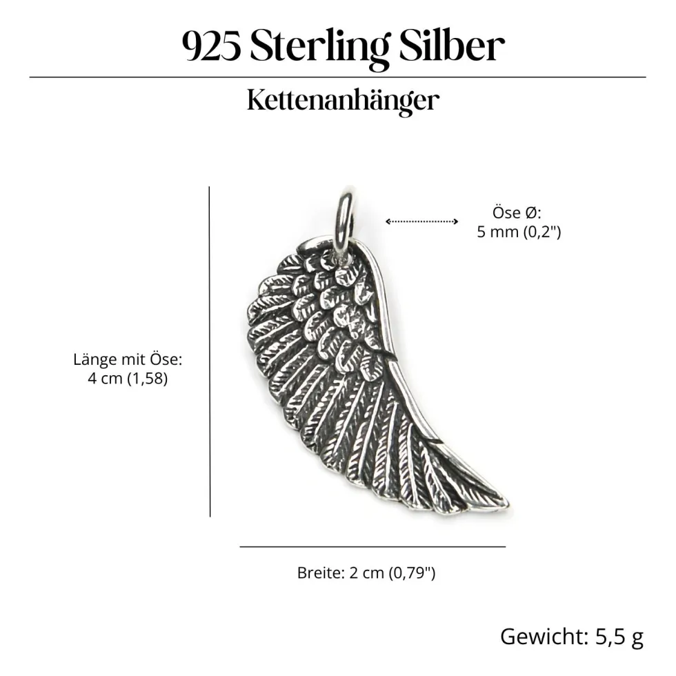 Engelsflügel Schmuck Anhänger aus 925 Silber