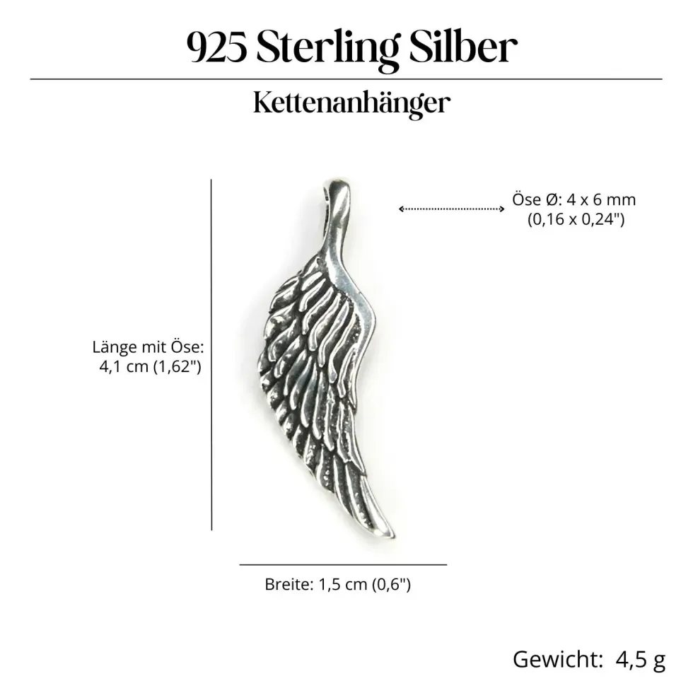 Engelsflügel Schmuck Anhänger 925 Silber Engel