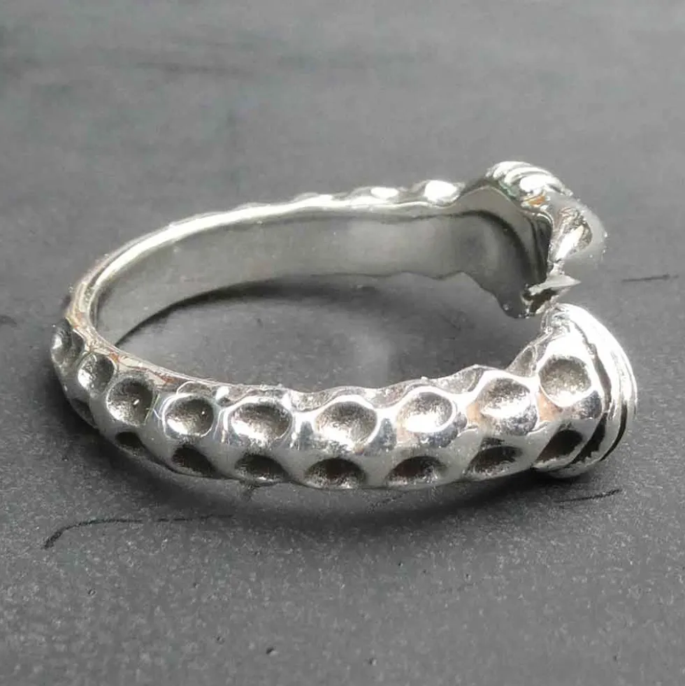 2er Kralle cooler Ring aus 925 Silber