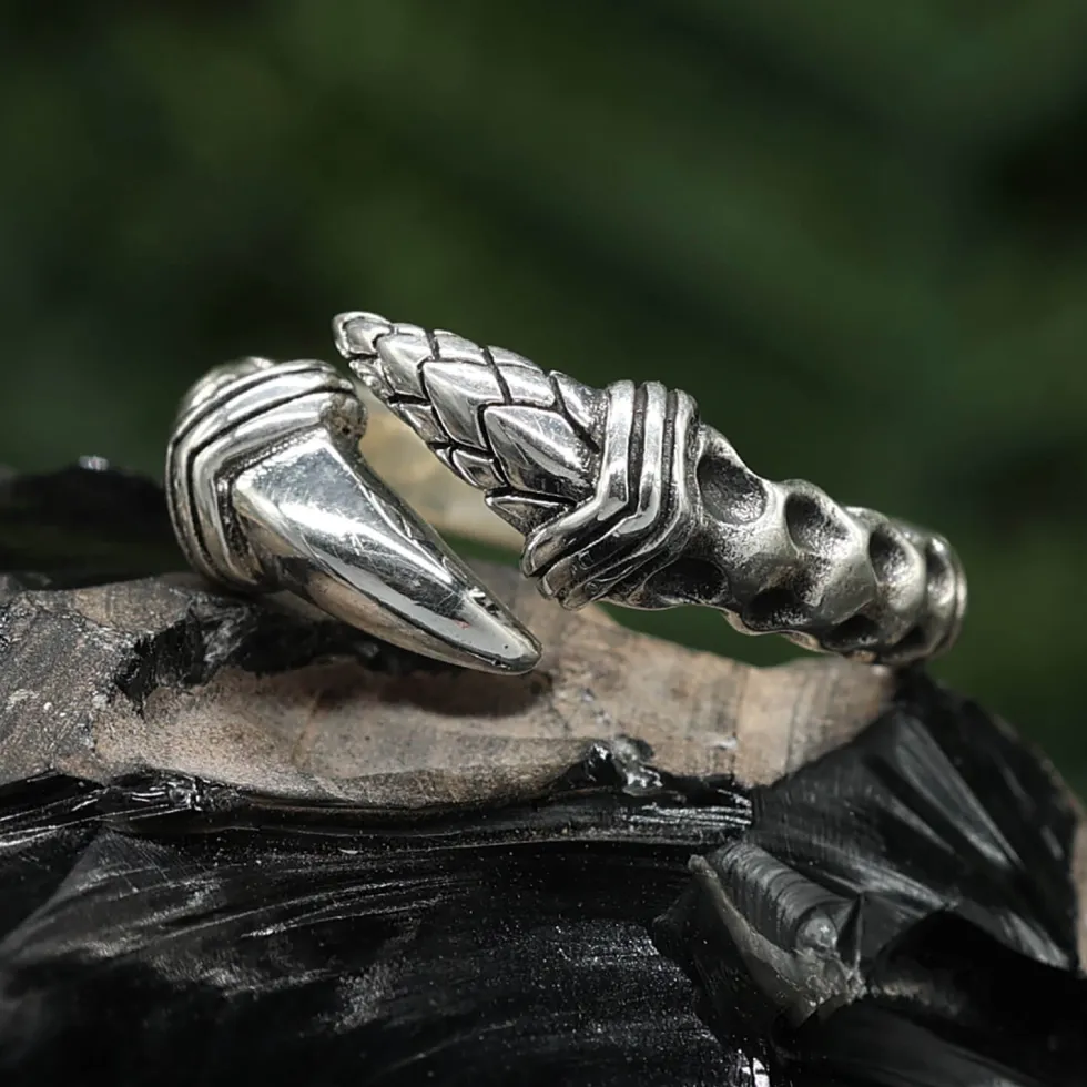 2er Kralle cooler Ring aus 925 Silber