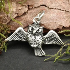 Eule fliegend Schmuck Kettenanhänger 925 Silber
