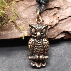 Eulen Anhänger Tier Schmuck Bronze Kettenanhänger Eule