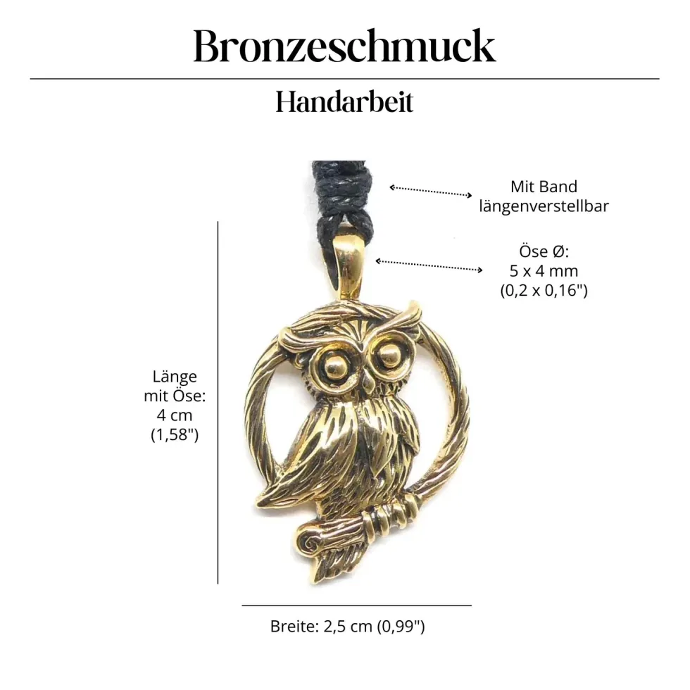 Eule Schmuck Kette Bronze Ketten Anhänger