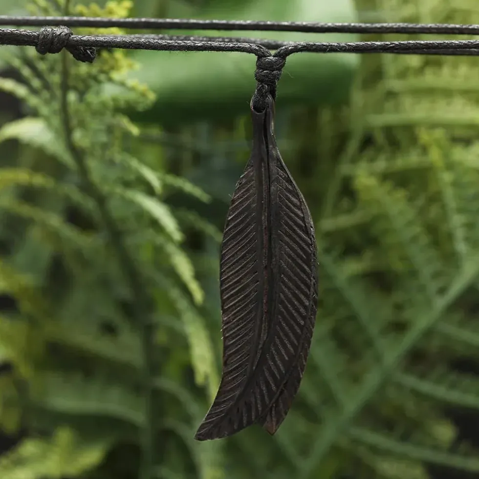 Feder Hornschmuck Anhänger Kette
