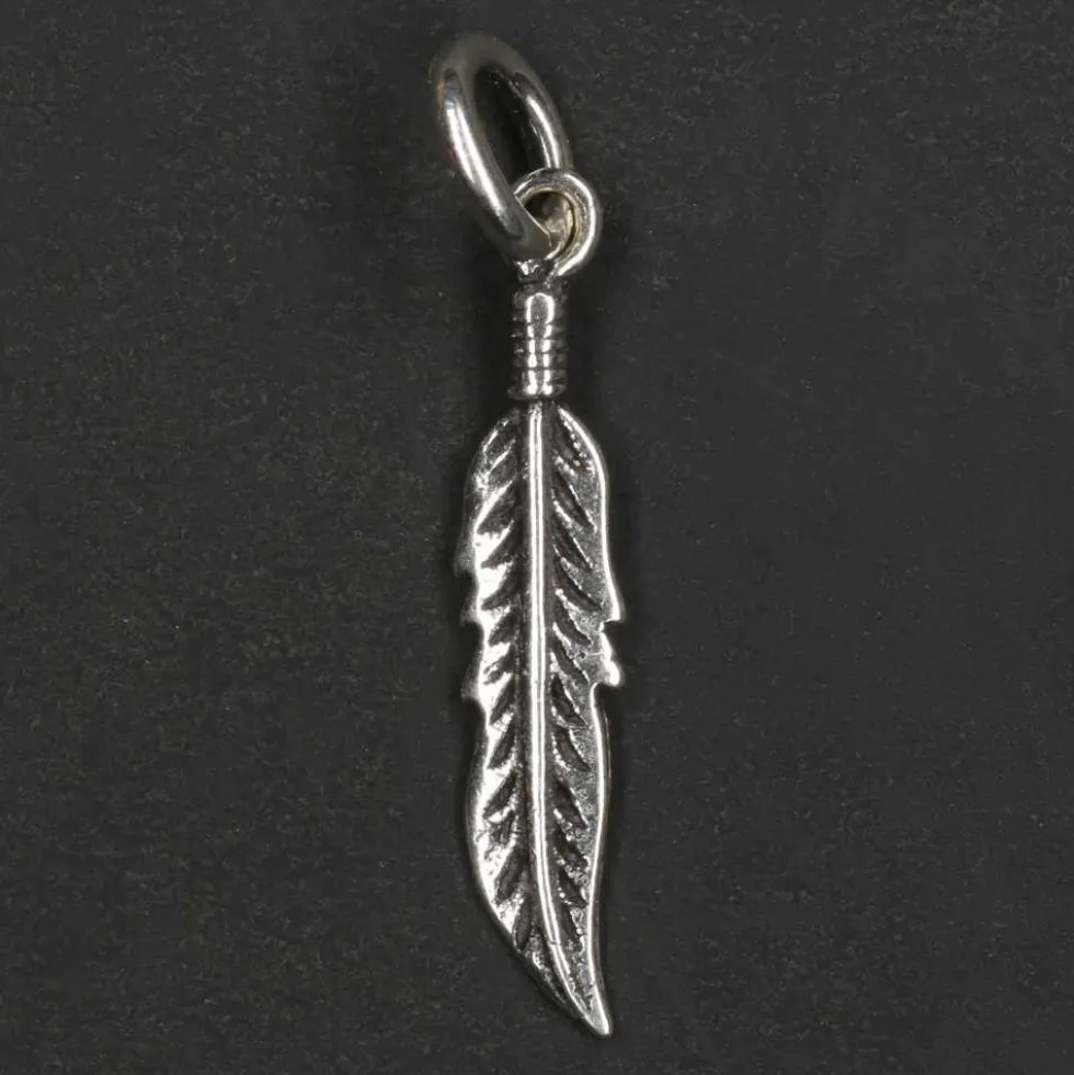 Feder Kettenanhänger Schmuck Sterling 925 Silber Anhänger