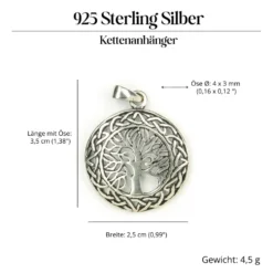 Feiner Lebensbaum keltischer Schmuck 925 Silber