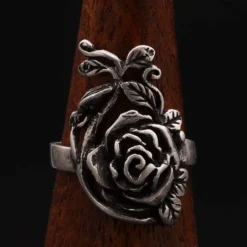 Feiner Rosen Ring Schmuck Silber Frauen Mädchen Damen Silbering 925 Silber