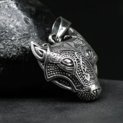 Fenrir Wolf Anhänger mystischer Fenris Kettenanhänger 925 Silber