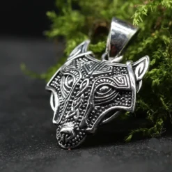 Fenris Wolf Anhänger Schmuck 925 Silber Kettenanhänger