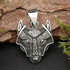Fenris Wolf Anhänger Schmuck 925 Silber Kettenanhänger