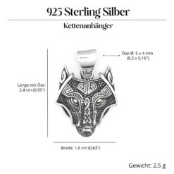 Fenris Wolf Anhänger Schmuck 925 Silber Kettenanhänger