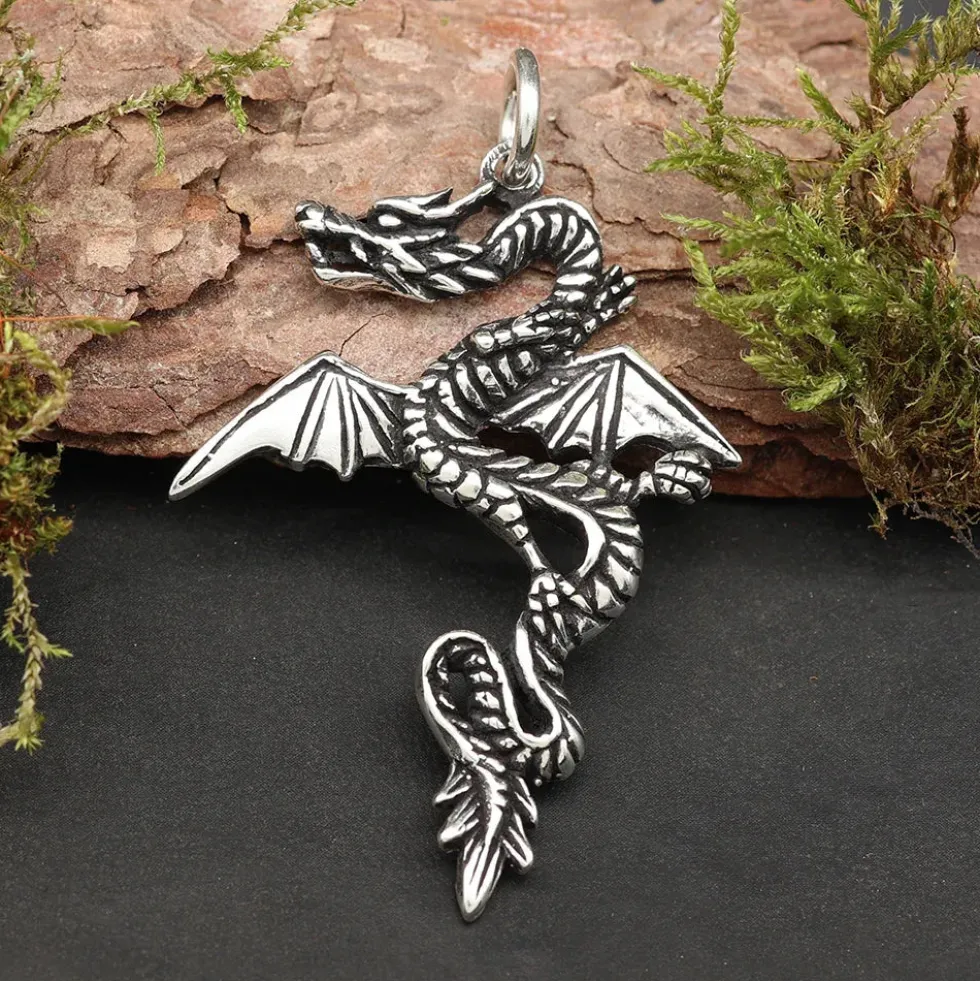 Feuer Drache Schmuck 925 Sterlingsilber Schmuck Anhänger