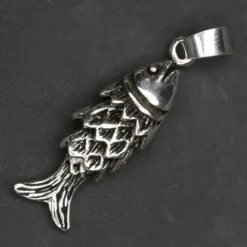 Fisch Schmuck Kettenanhänger 925 Silber Backfisch