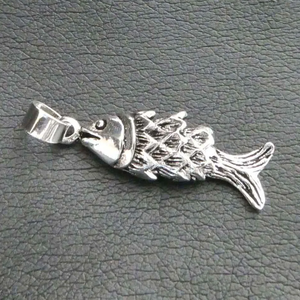 Fisch Schmuck Kettenanhänger 925 Silber Backfisch