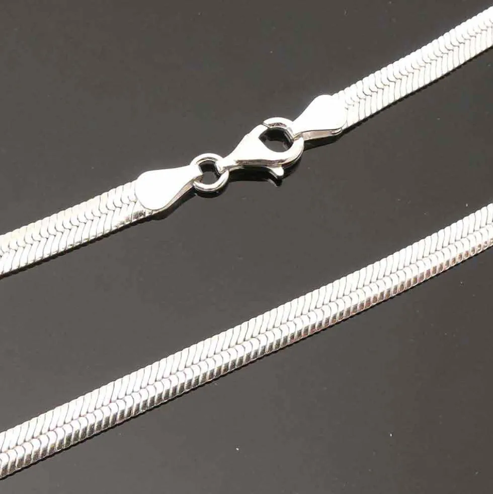Flache Schlangenkette Silber 4mm Silberkette 925 Silber