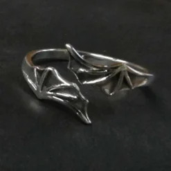 Fledermaus Flügel Ring Schmuck Gothic größenverstellbar 925 Silber