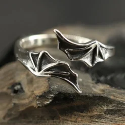 Fledermaus Flügel Ring Schmuck Gothic größenverstellbar 925 Silber