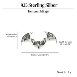 Fledermaus Schmuck Anhänger aus Silber 925 Silber