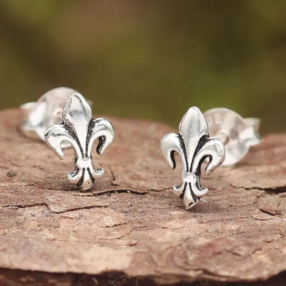 Fleur de Lys Ohrstecker Ohrring Silber 925 Ohrschmuck Lilie