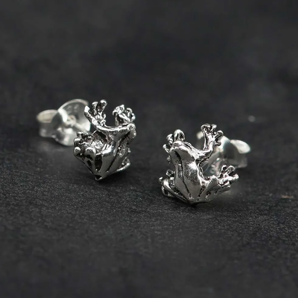 Frosch Ohrstecker 925 Silber Ohrschmuck