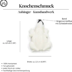 Frosch Schmuck Anhänger aus Knochen Kette