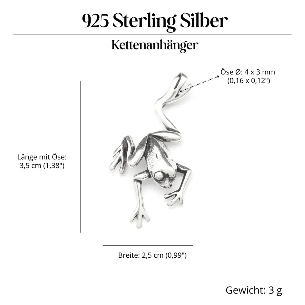 Frosch Schmuck Anhänger Silber Kettenanhänger 925/000