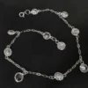Fußkettchen Kristall Zirkonia Steine 925 Silber Fußschmuck